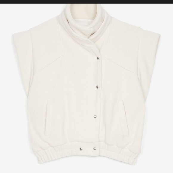 IRO Suela Sleeveless Fleece Jacket in winter white. - Picture 2 of 11